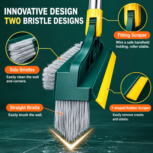 2 in 1 Floor Scrub Brush With Long Handle / Household Cleaning Brush (Random color)