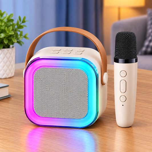 K12 Bluetooth Karaoke Speaker with Wireless Mic & RGB Lights